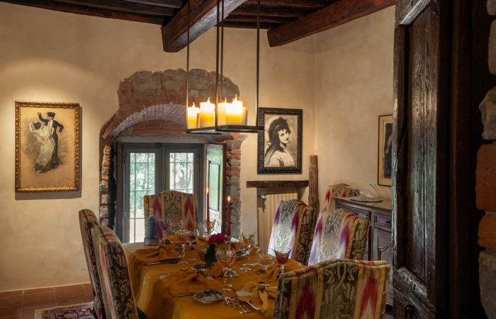Living and dining rooms open to a panoramic terrace with seating for twelve.