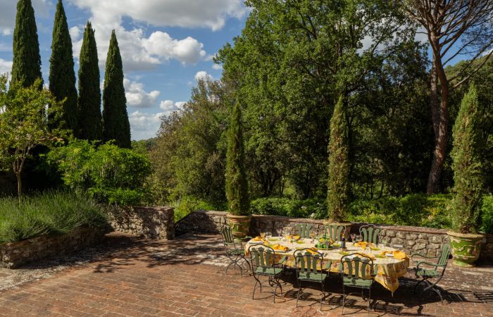 Tower patio with seating for 12 and sweeping views.